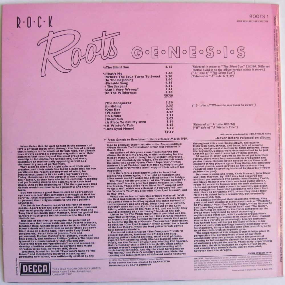 Genesis – Rock Roots - Decca – ROOTS.1