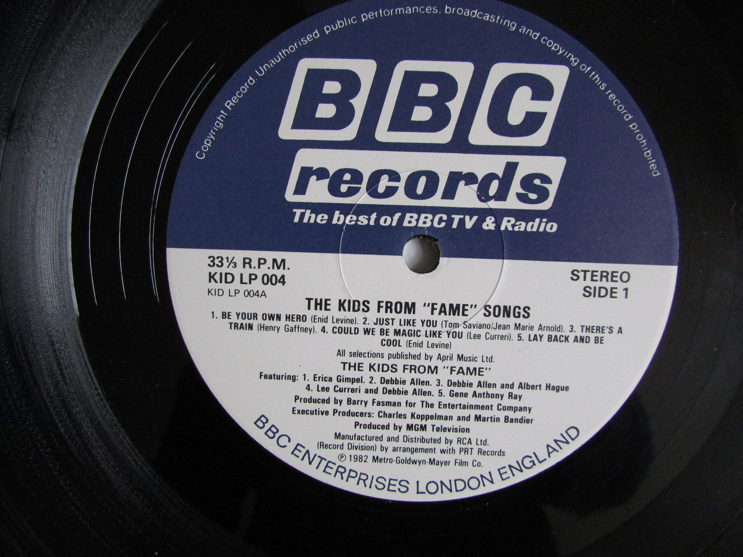 The Kids From Fame - Songs - 12” Vinyl Album LP - KIDLP004 1982