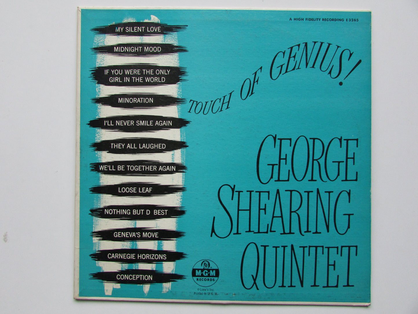 The George Shearing Quintet – Touch Of Genius! - Vinyl LP - MGM E3265