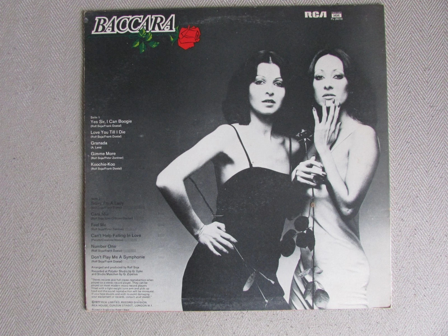 BACCARA Sorry I'm A Lady, Yes Sir I Can Boogie & Others 1977 RCA PL28316