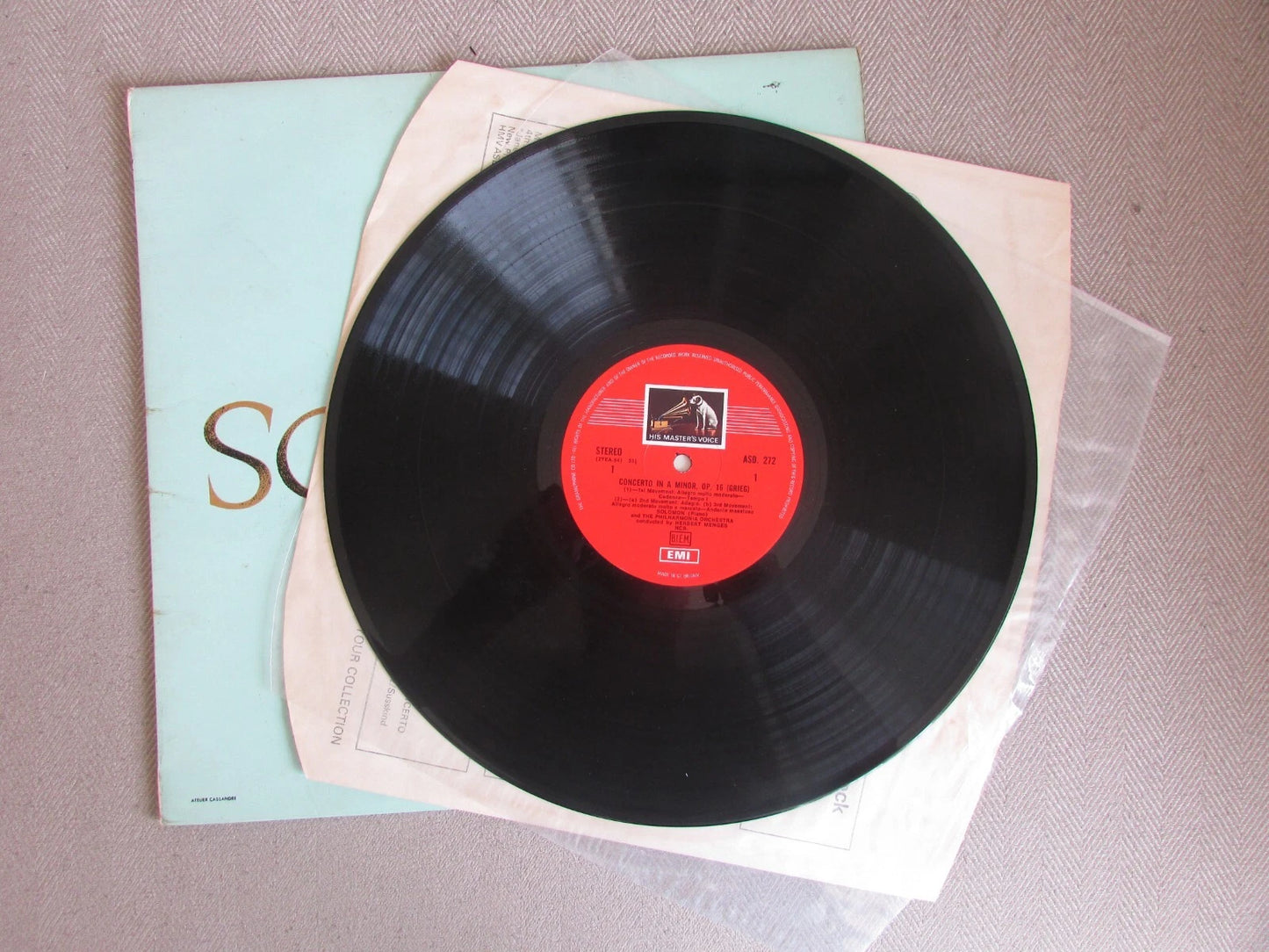 Grieg & Schumann Piano Concertos SOLOMON - LP Vinyl Record HMV ASD 272