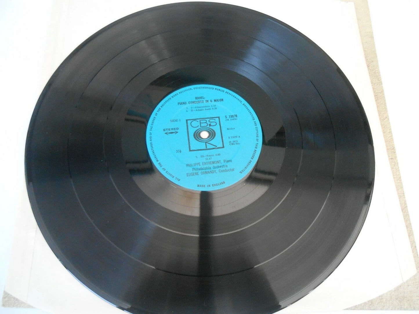 Ravel - Ormandy, Entremont, Boulez – Piano Concertos CBS 73070 1972 vinyl