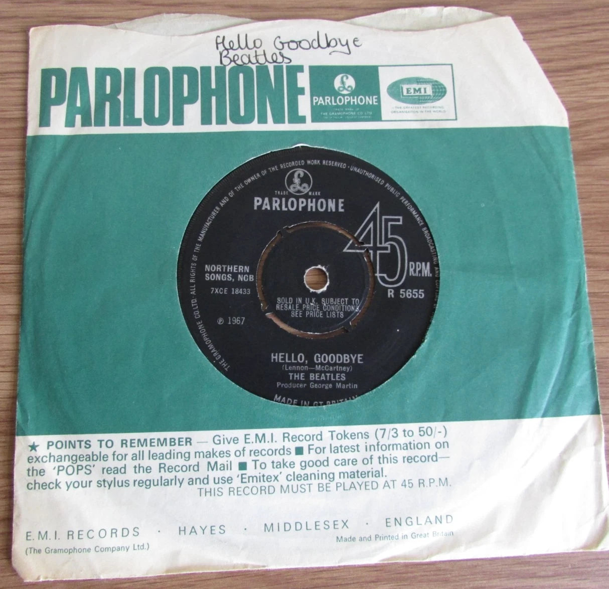 The Beatles – Hello Goodbye / I Am The Walrus 1967 7” Parlophone R5655