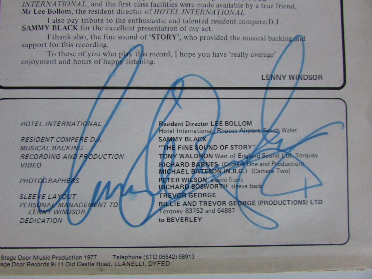 Lenny Windsor - Really Average At Hotel International - LP Vinyl - SIGNED SDR 402