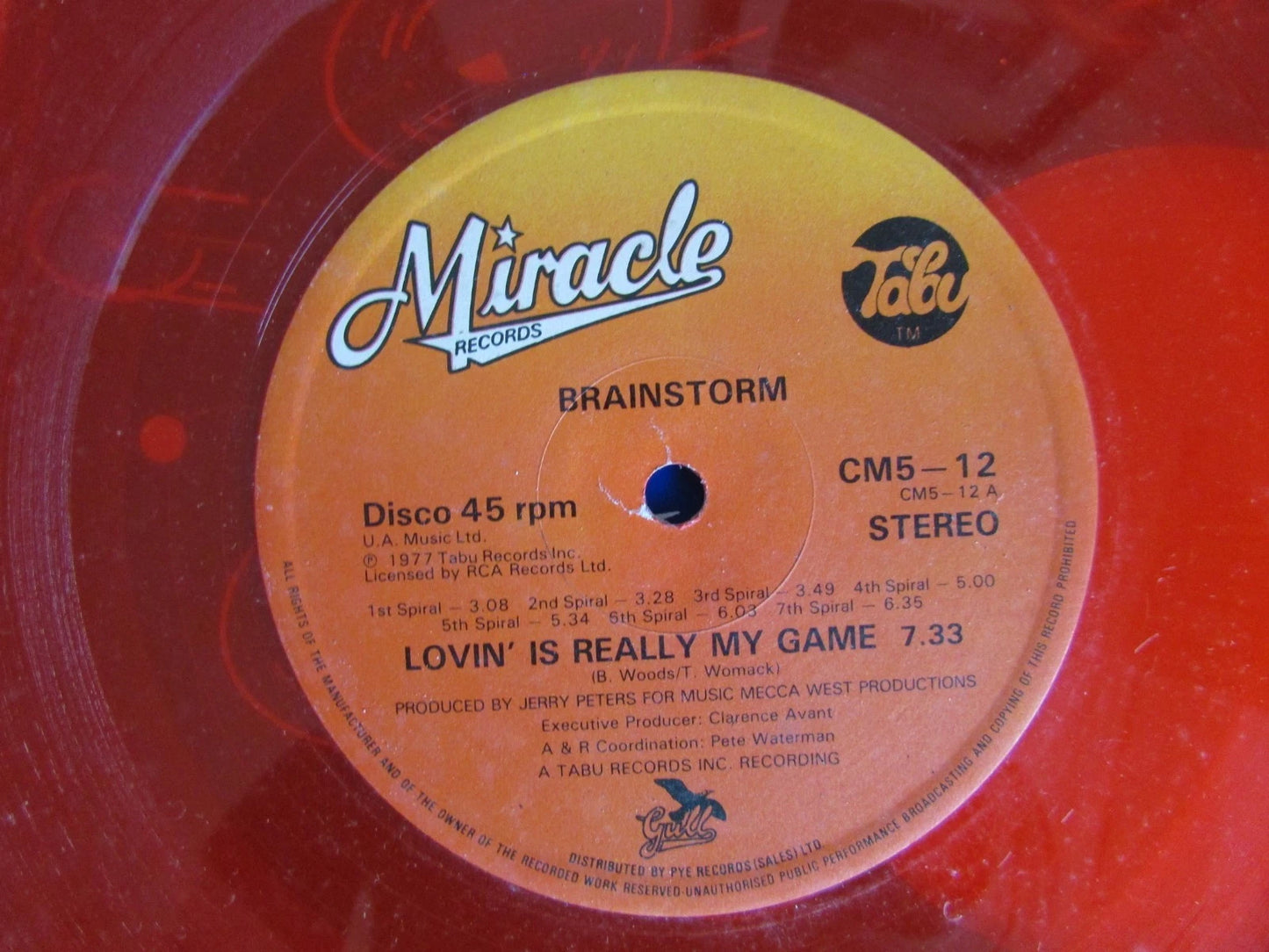 Brainstorm - Lovin is Really My Game / Stormin - 12" Red Coloured Vinyl 1977 CM5-12