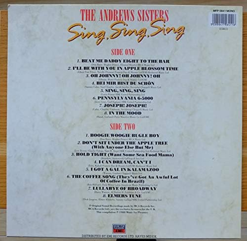The Andrews Sisters – Sing, Sing, Sing - Music For Pleasure – MFP 5841