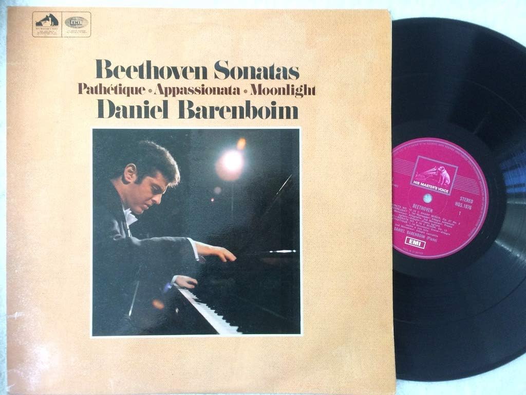 Barenboim, Daniel Beethoven's Sonatas Moonlight Pathetique & Appassionata LP HMV HQS1076