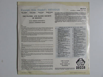 Handel's Messiah inc Hallelujah - cond by Thompson Stone, LP Vinyl Decca ACL-R67