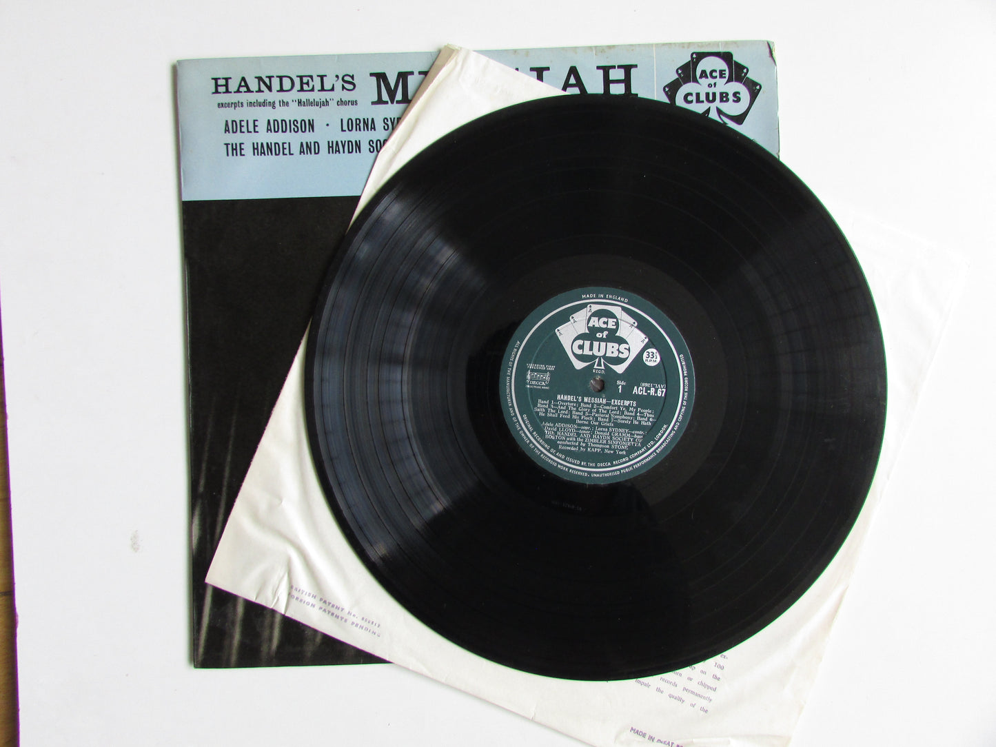 Handel's Messiah inc Hallelujah - cond by Thompson Stone, LP Vinyl Decca ACL-R67