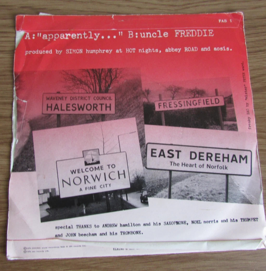 The Farmer's Boys, Apparently / Uncle Freddie EMI FAB 1. 1984. 7" PROMO