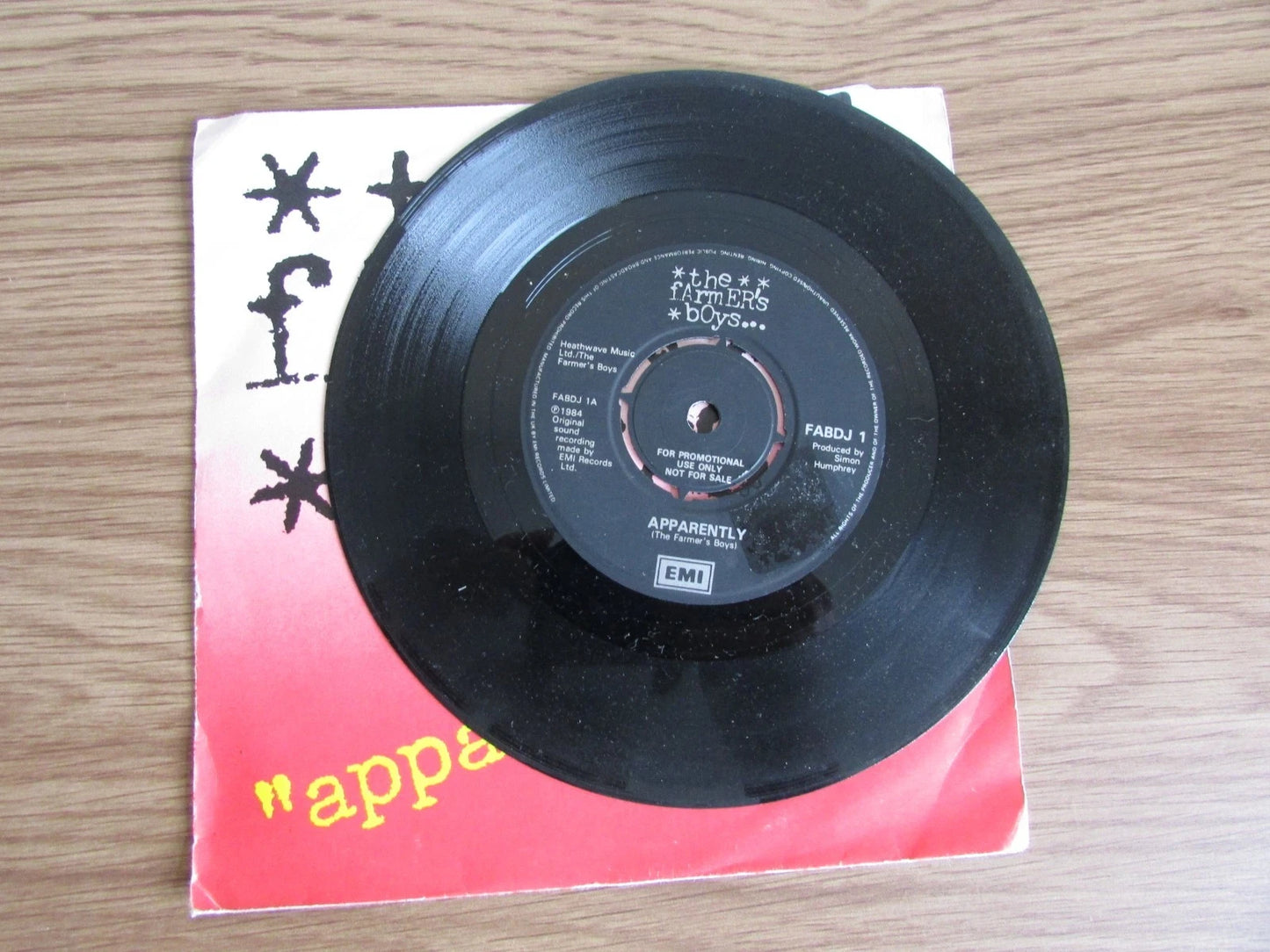 The Farmer's Boys, Apparently / Uncle Freddie EMI FAB 1. 1984. 7" PROMO