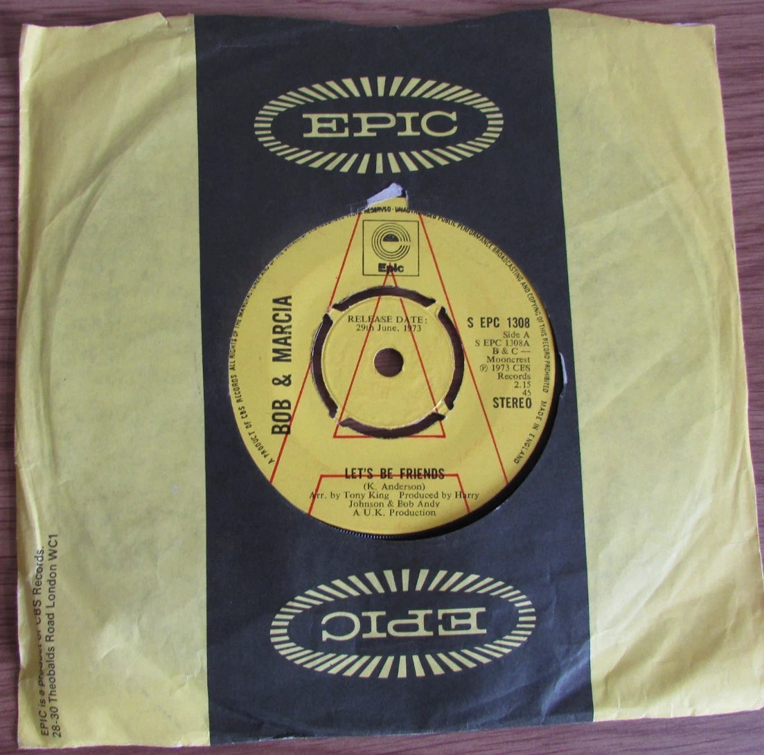 Bob & Marcia - Let's Be Friends 1973 PROMO 7" Reggae - Epic S EPC 1308
