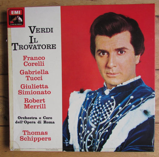 VERDI IL TROVATORE - CORELLI, TUCCI, MERRILL - THOMAS SCHIPPERS 3x Vinyl Box Set