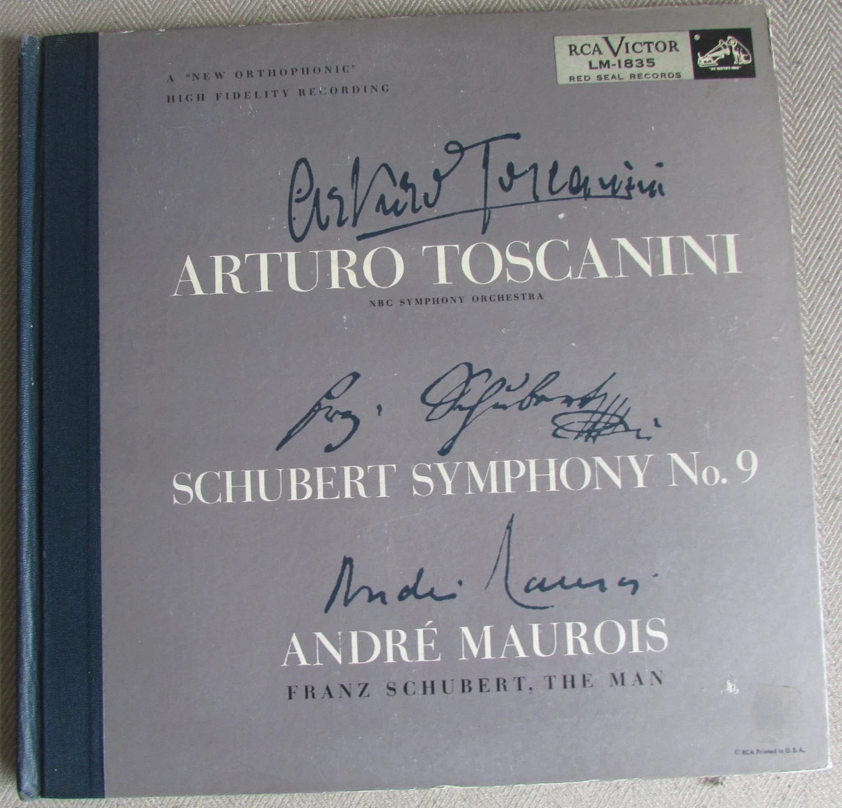 Arturo Toscanini - Schubert Symphony No. 9 - RCA LM-1835 Vinyl Record & Booklet