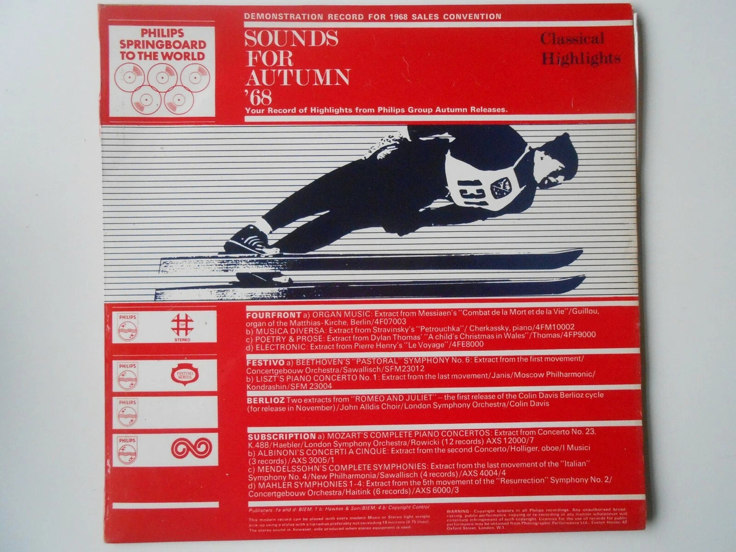 Sounds For Autumn '68 Classical Highlights Demo record for 1968 sales convention