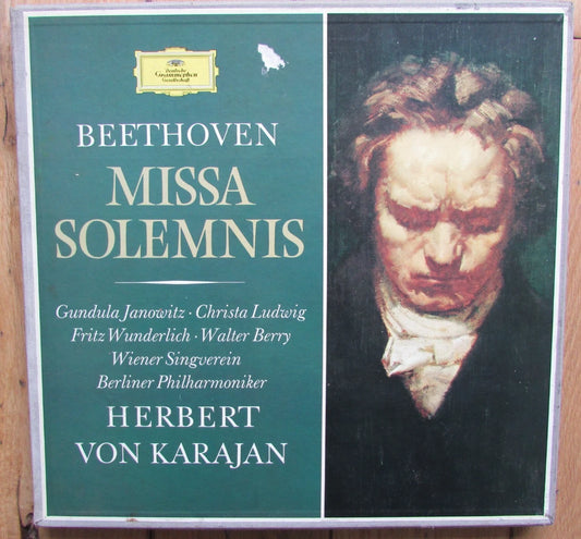 BEETHOVEN MISSA SOLEMNIS, HERBERT VON KARAJAN, BERLIN PHILHARMONIC ORCHESTRA 2LP