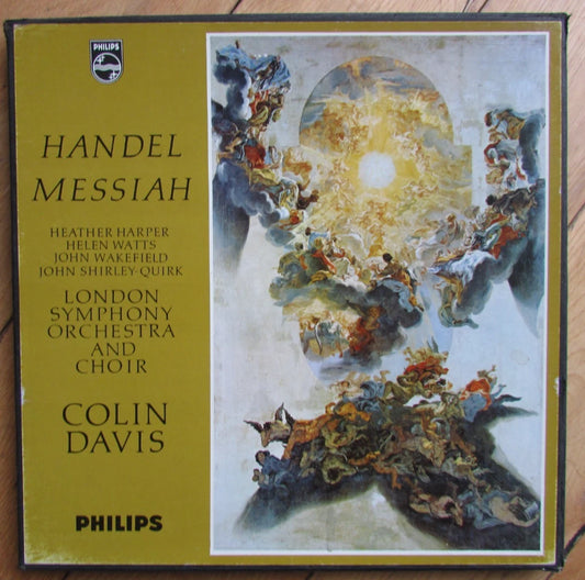 HANDEL MESSIAH, LSO AND CHOIR COLIN DAVIS, PHILIPS 6703001 3x LP VINYL BOX SET