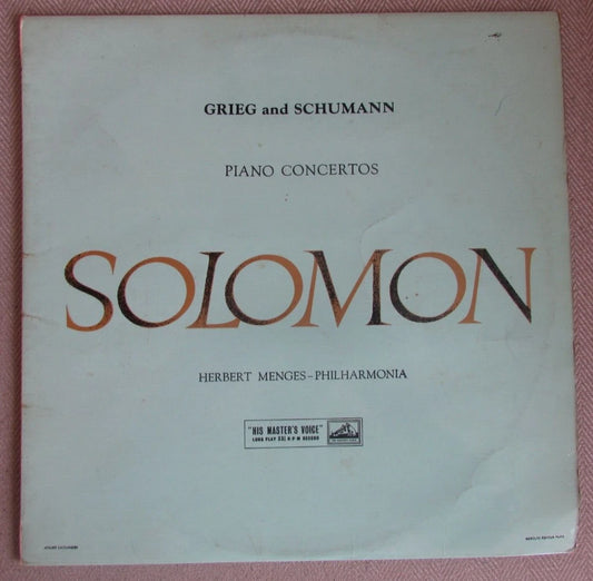 Grieg & Schumann Piano Concertos SOLOMON - LP Vinyl Record HMV ASD 272