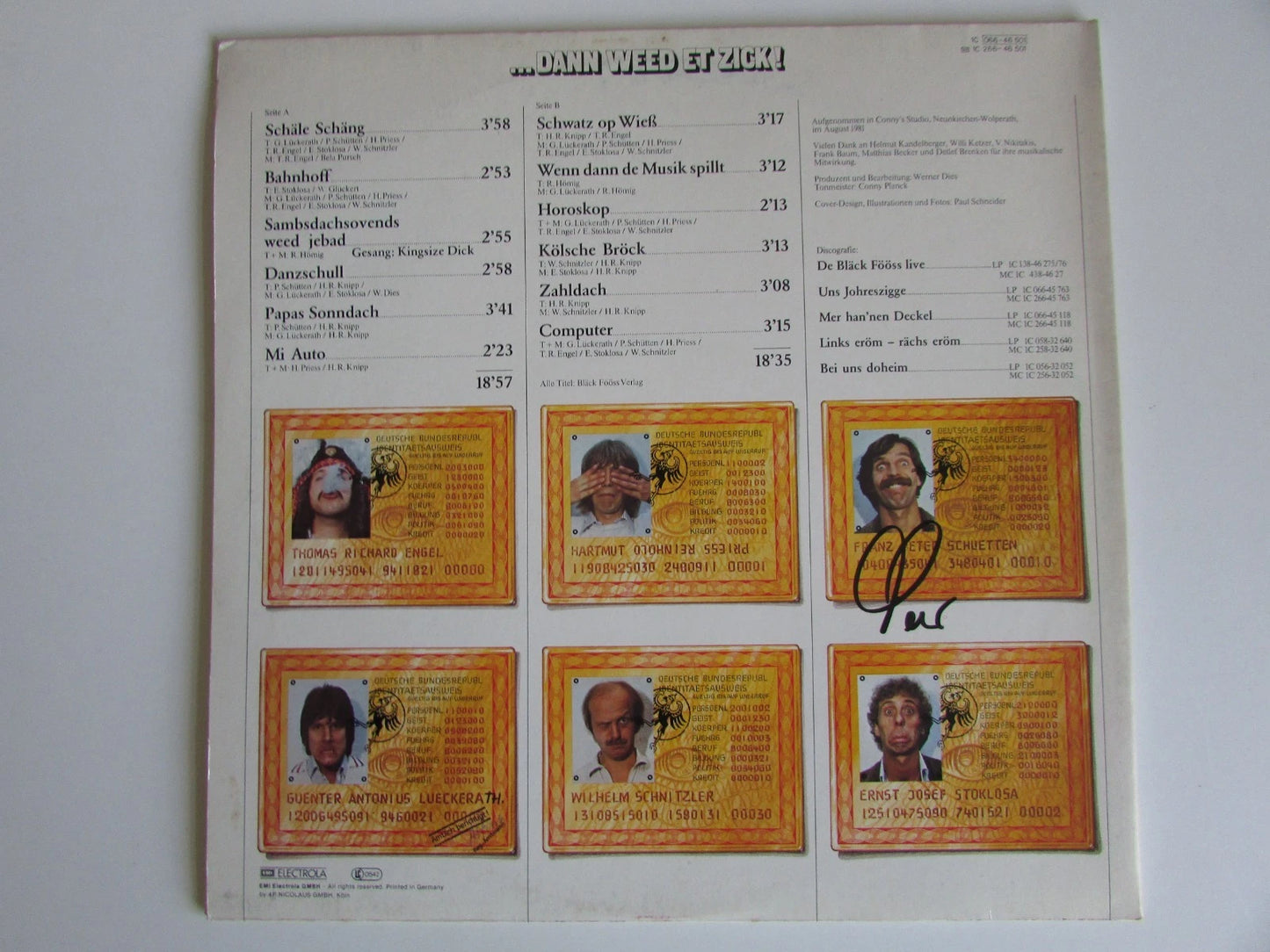 DE BLACK FOOSS WEED ET ZICK! - German LP 1981 ** SIGNED **