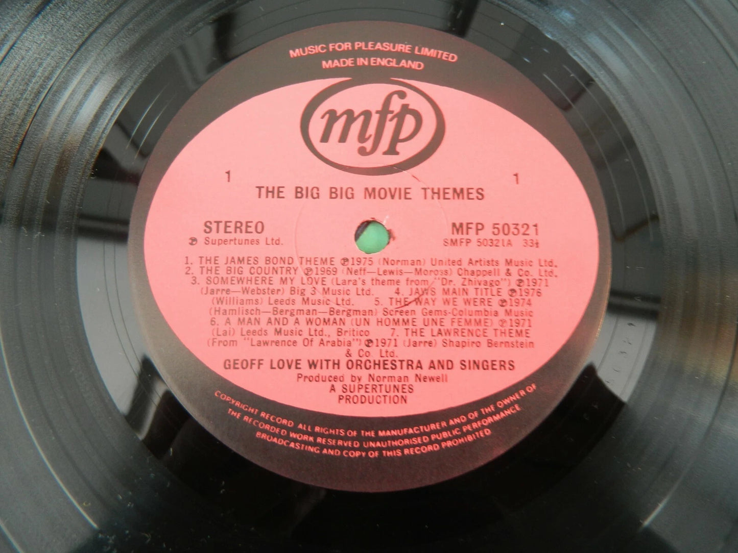 Geoff Love His Orchestra & Singers The Big Big Movie Themes - Vinyl MFP50321