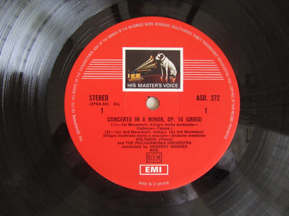 Grieg & Schumann Piano Concertos SOLOMON - LP Vinyl Record HMV ASD 272