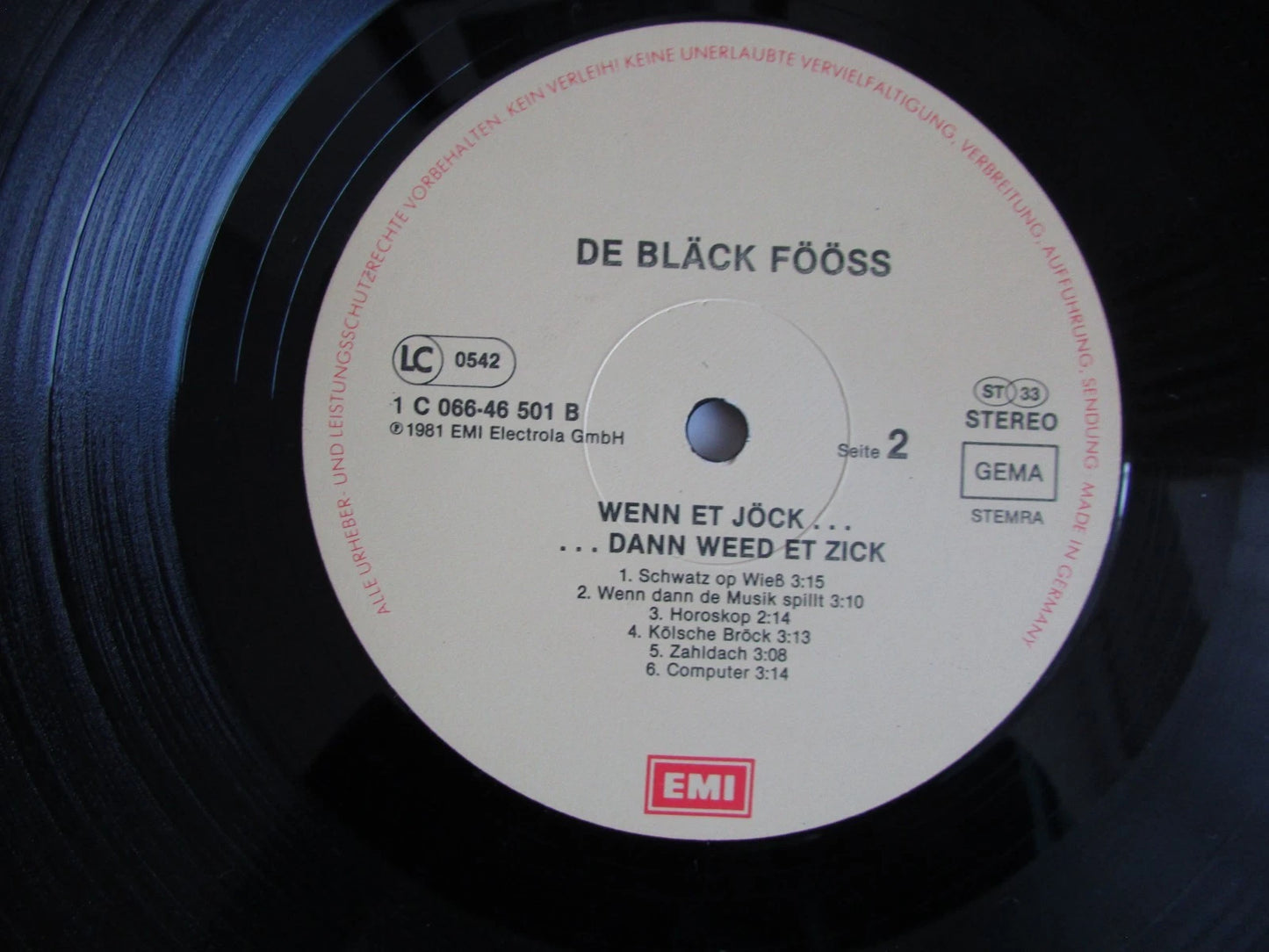 DE BLACK FOOSS WEED ET ZICK! - German LP 1981 ** SIGNED **