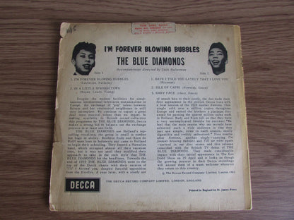 THE BLUE DIAMONDS-I'M FOREVER BLOWING BUBBLES Decca DFE6675 7" 1961