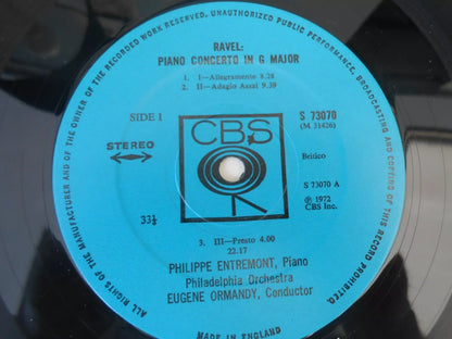 Ravel - Ormandy, Entremont, Boulez ‎– Piano Concertos CBS 73070 1972 vinyl