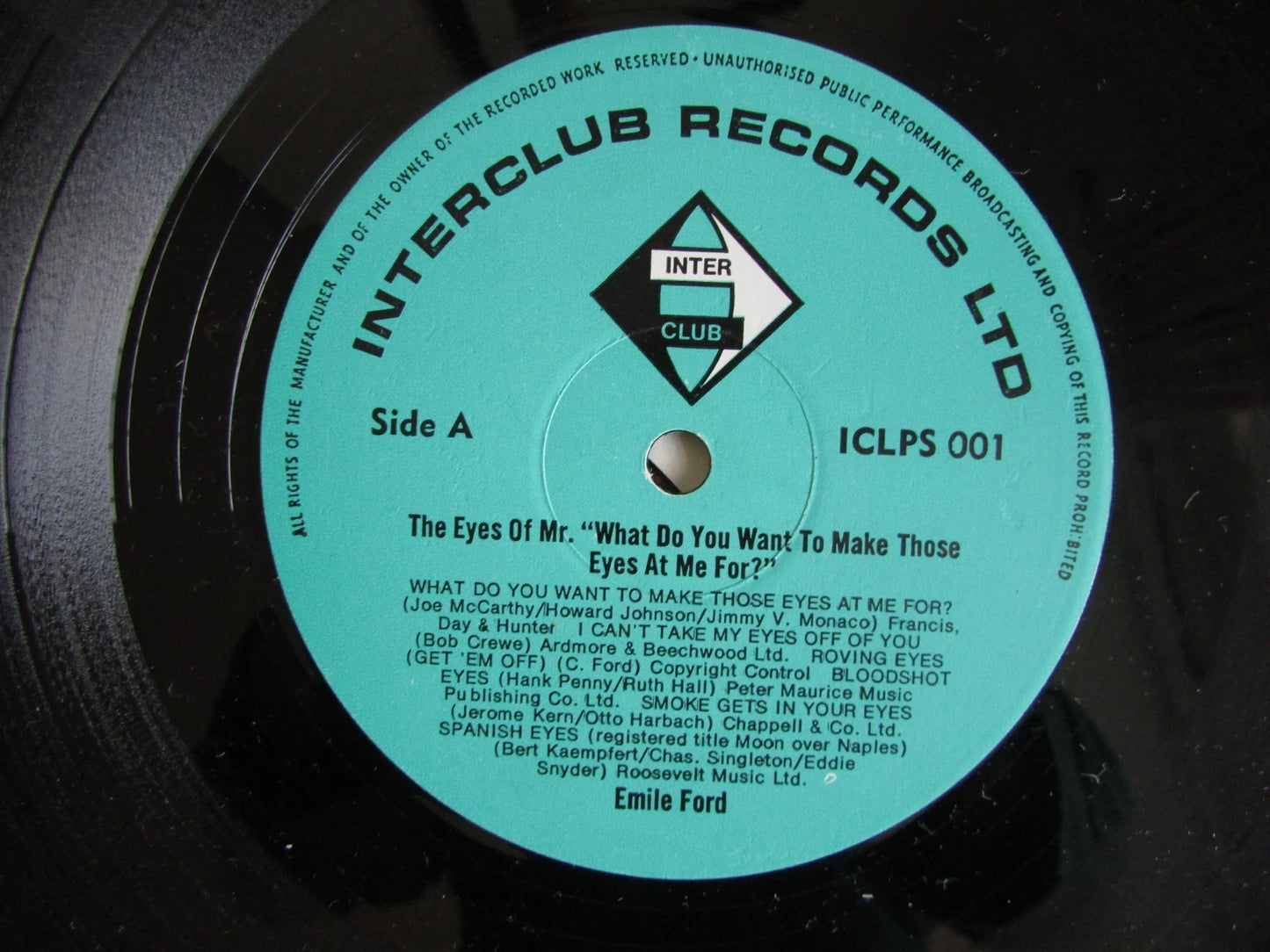 Emile Ford – The Eyes Of Mr. What do you want -  ** SIGNED **  1 record only. Interclub iclps001
