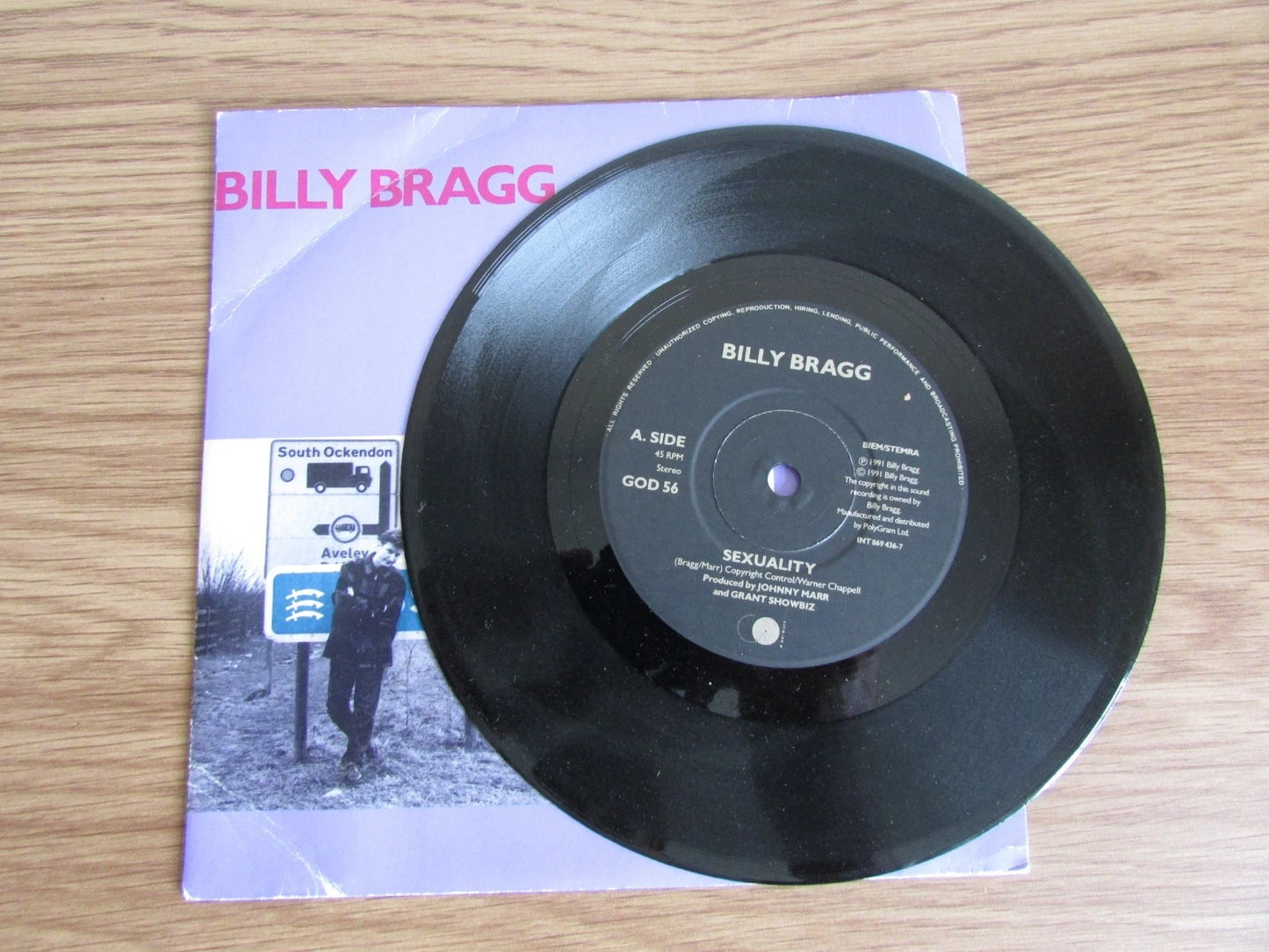 BILLY BRAGG Sexuality / Bad Penny 1991 UK 7" Vinyl Record GOD56