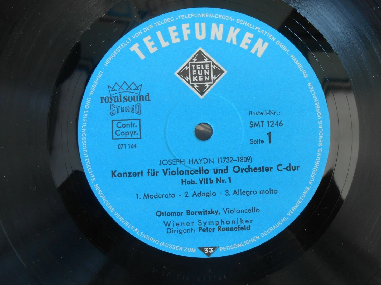 Haydn - Ottomar Borwitzky ‎Cellokonzert in C & D dur - SMT1246 Vinyl LP