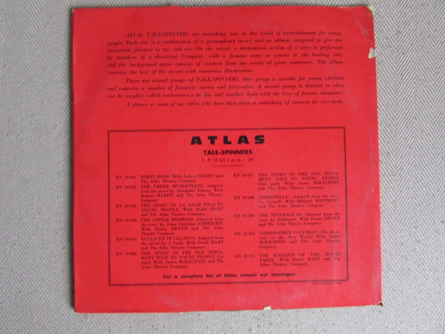 Donald Pleasence - Don Quixote - 10" Vinyl - Atlas EN10.103