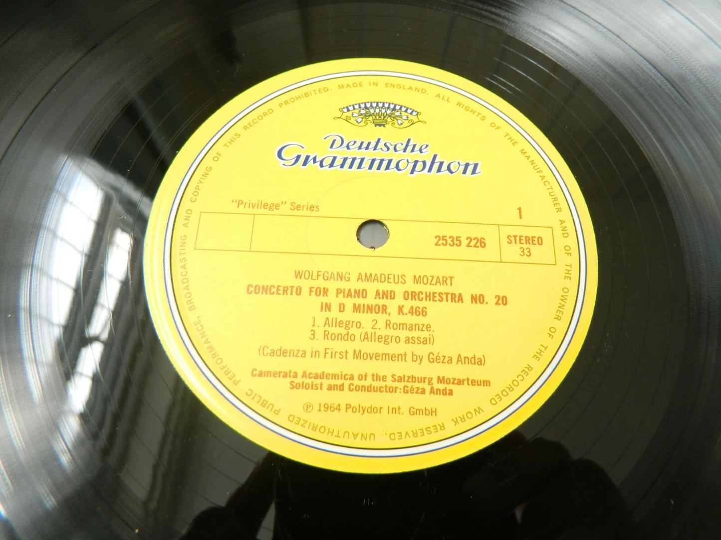 Mozart Piano Concertos 20 & 24 Geza Anda Camerata Salzburg - Vinyl LP - DG 2535 226