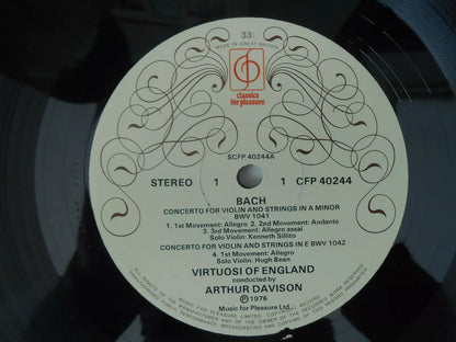 BACH Double Concerto in D minor, A Minor, E Major Arthur Davison - Vinyl LP - CFP 40244