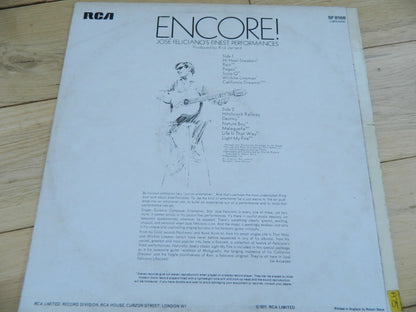 José Feliciano – Encore! José Feliciano's Finest Performances - Vinyl LP - Victor SF8188