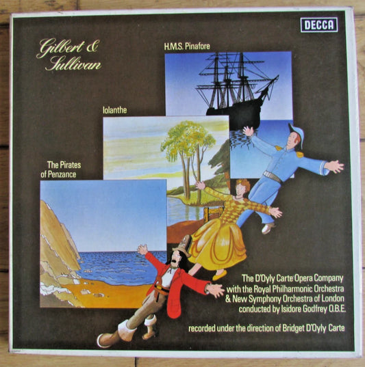 Gilbert & Sullivan, Pinafore, Iolanthe, Penzance 6LP Box Set DECCA 9BB156/161