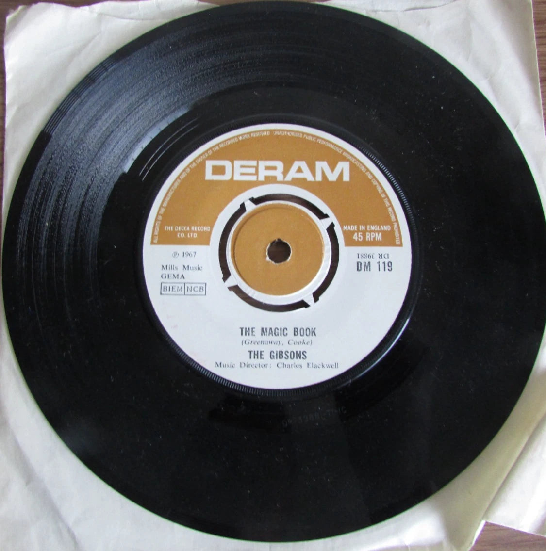The Gibsons - The Magic Book/ You Know I Need Your Loving.  7" - Deram DM 119
