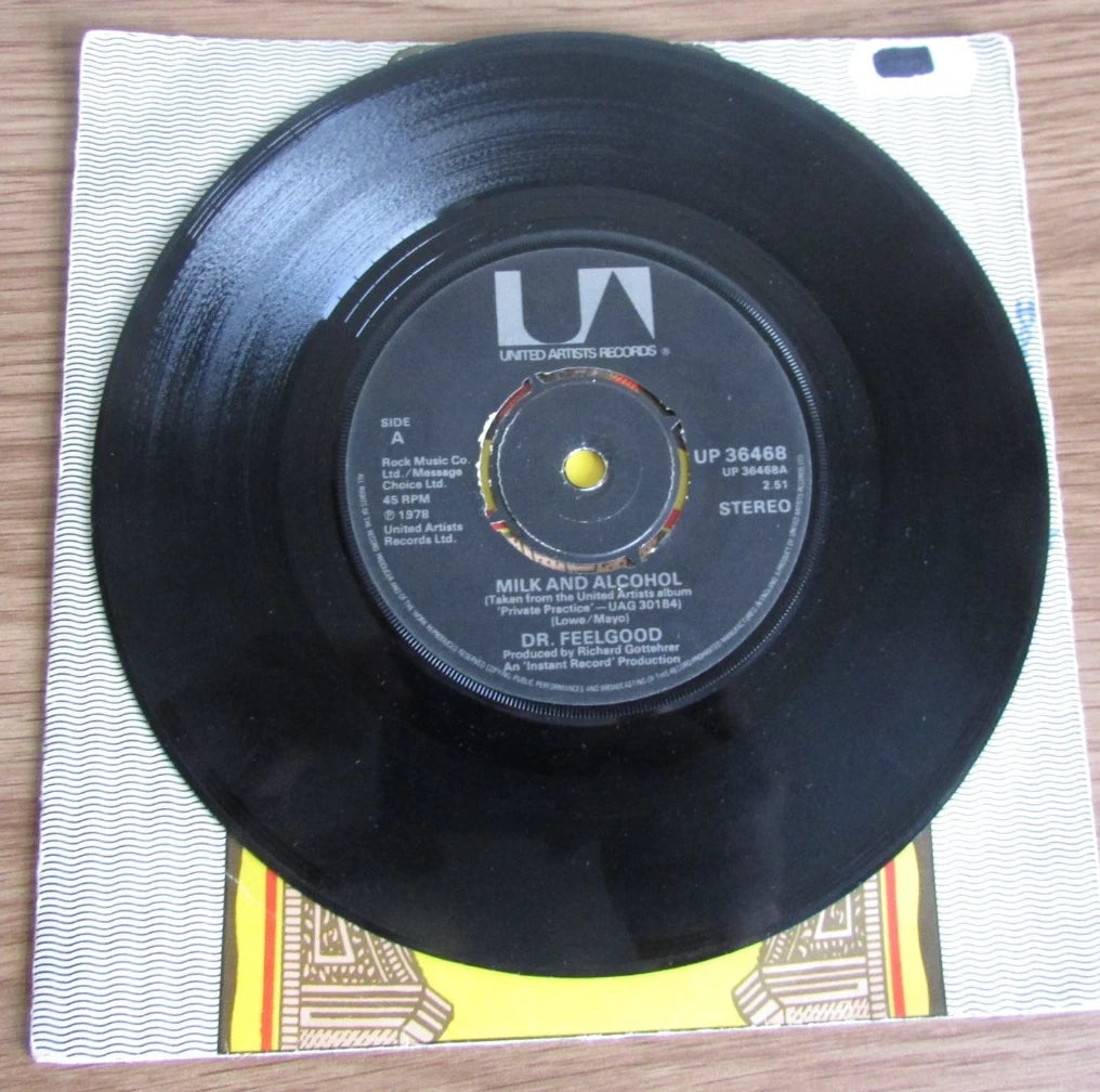 DR FEELGOOD, MILK AND ALCOHOL / EVERY KIND OF VICE, 7" Vinyl Record 1978 UP36468